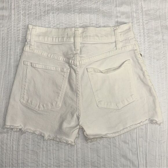 Madewell 24 White Cut Off Raw Fringe Hem Stretch Denim Shorts - Picture 5 of 14